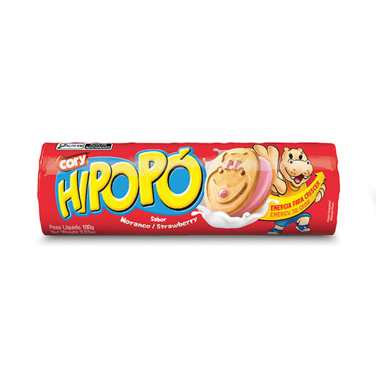 Biscoito Recheado Hipopó Morango 100g